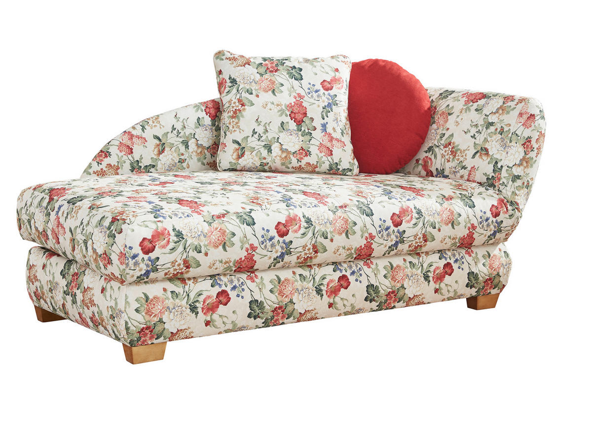 RÉCAMIERE in Flachgewebe Multicolor, Weiss  - Weiss/Eichefarben, Lifestyle, Textil (176/85/88cm) - MID.YOU