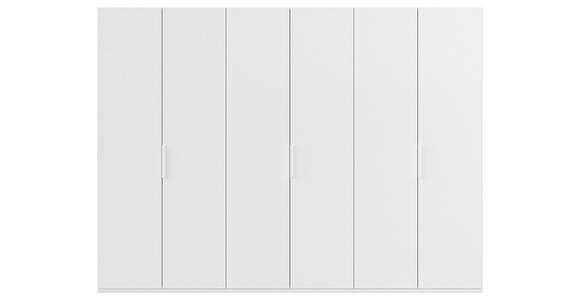 DREHTÜRENSCHRANK 301/223/61 cm,  in Weiß, 6-türig  - Weiß, Basics, Holzwerkstoff/Metall (301/223/61cm) - Novel