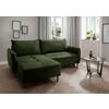 ECKSCHLAFSOFA in Cord Dunkelgrün  - Dunkelgrün/Schwarz, Basics, Holz/Textil (238/174cm) - Livetastic