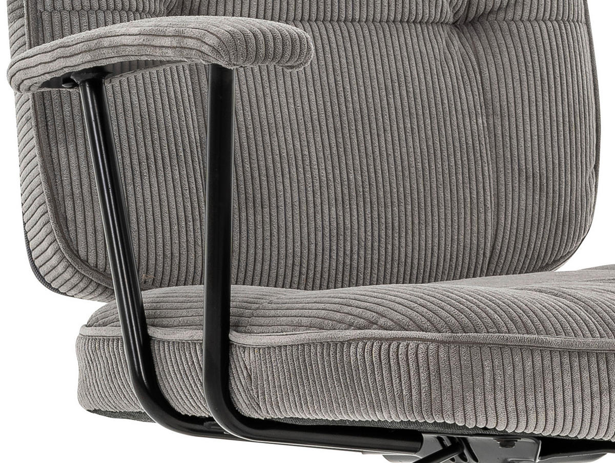 VRTLJIVI STOL kovina, tekstil siva, črna  - črna/siva, Design, kovina/umetna masa (59/78-86/58cm) - Xora