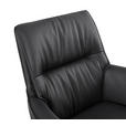 ARMLEHNSTUHL  Wippfunktion, Sitzfläche 360° drehbar, automatische Rückholfunktion  Echtleder  - Schwarz, Design, Leder/Metall (65/92/67,5cm) - Novel