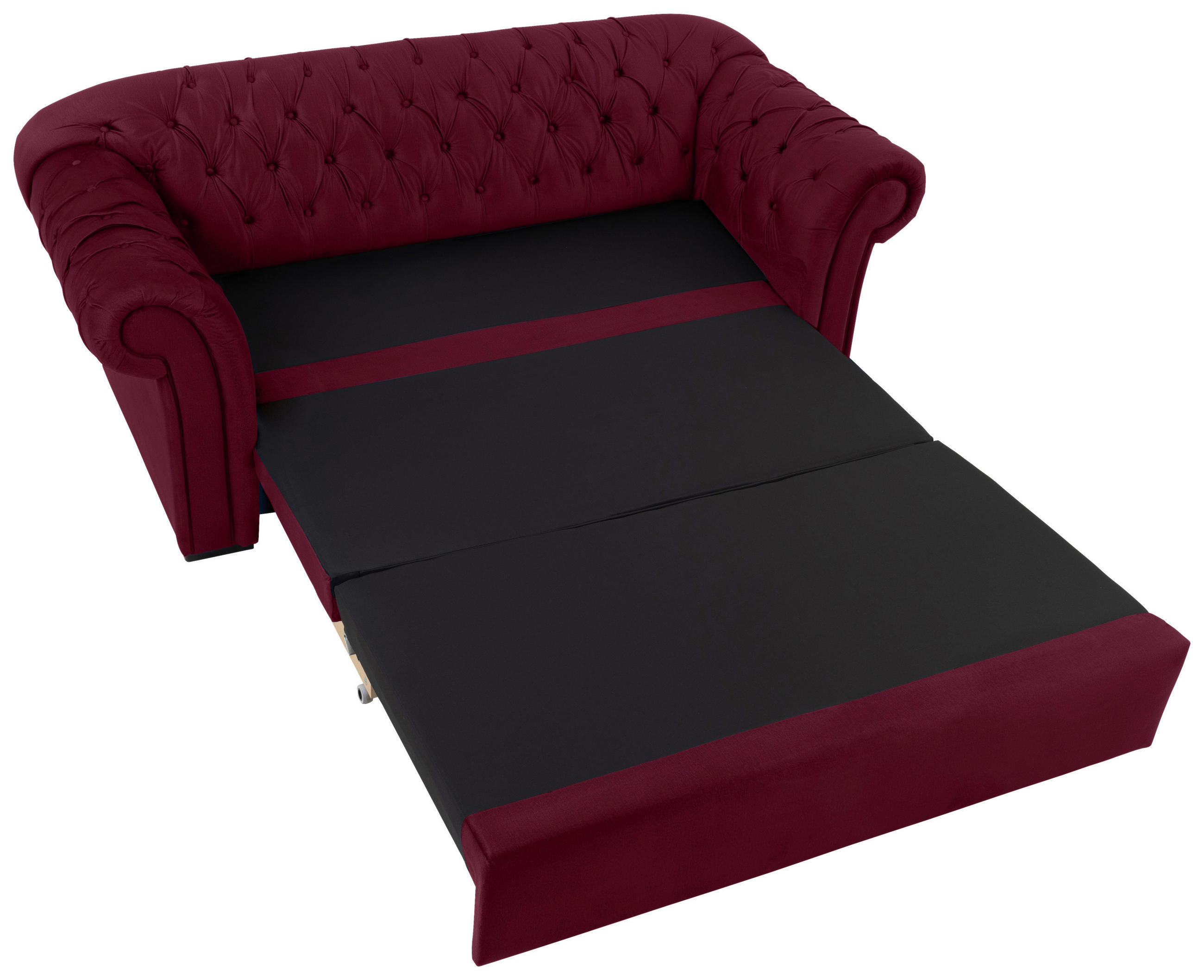 KANAPÉÁGY textil piros  - fekete/piros, Design, textil/fa (213/86/99cm) - MID.YOU