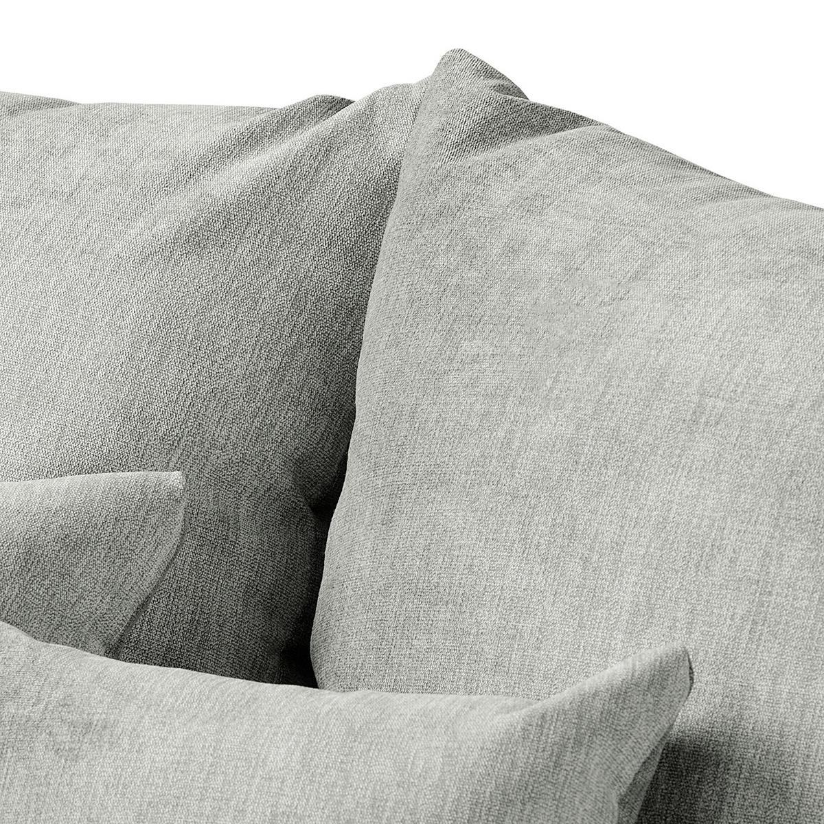 ECKSOFA Naomi Grau Mikrofaser Rückenkissen  - Schwarz/Grau, Design, Kunststoff/Textil (284/243cm) - P & B