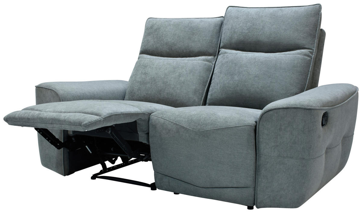 KÉTÜLÉSES KANAPÉ fém, műanyag, textil, faalapú anyag szürke  - fekete/szürke, Konventionell, műanyag/faalapú anyag (170cm) - Celina Home