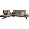 ECKSOFA in Mikrofaser Grau  - Schwarz/Grau, Design, Textil/Metall (224/284cm) - Chilliano
