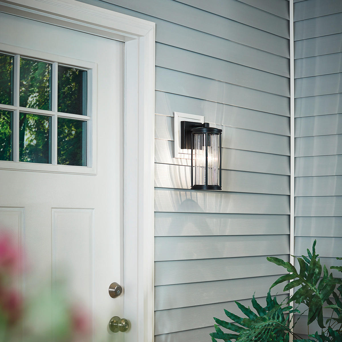AUSSENWANDLEUCHTE - Schwarz, Konventionell, Glas/Metall (13,7/15,7/29cm) - Elstead Lighting