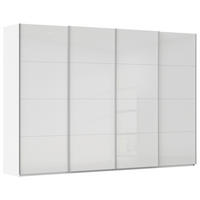 SCHWEBETÜRENSCHRANK 322/236/68 cm 4-türig Weiß  - Alufarben/Weiß, Basics, Glas/Holzwerkstoff (322/236/68cm) - Novel