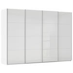 SCHWEBETÜRENSCHRANK 322/236/68 cm 4-türig Weiß  - Alufarben/Weiß, Basics, Glas/Holzwerkstoff (322/236/68cm) - Novel