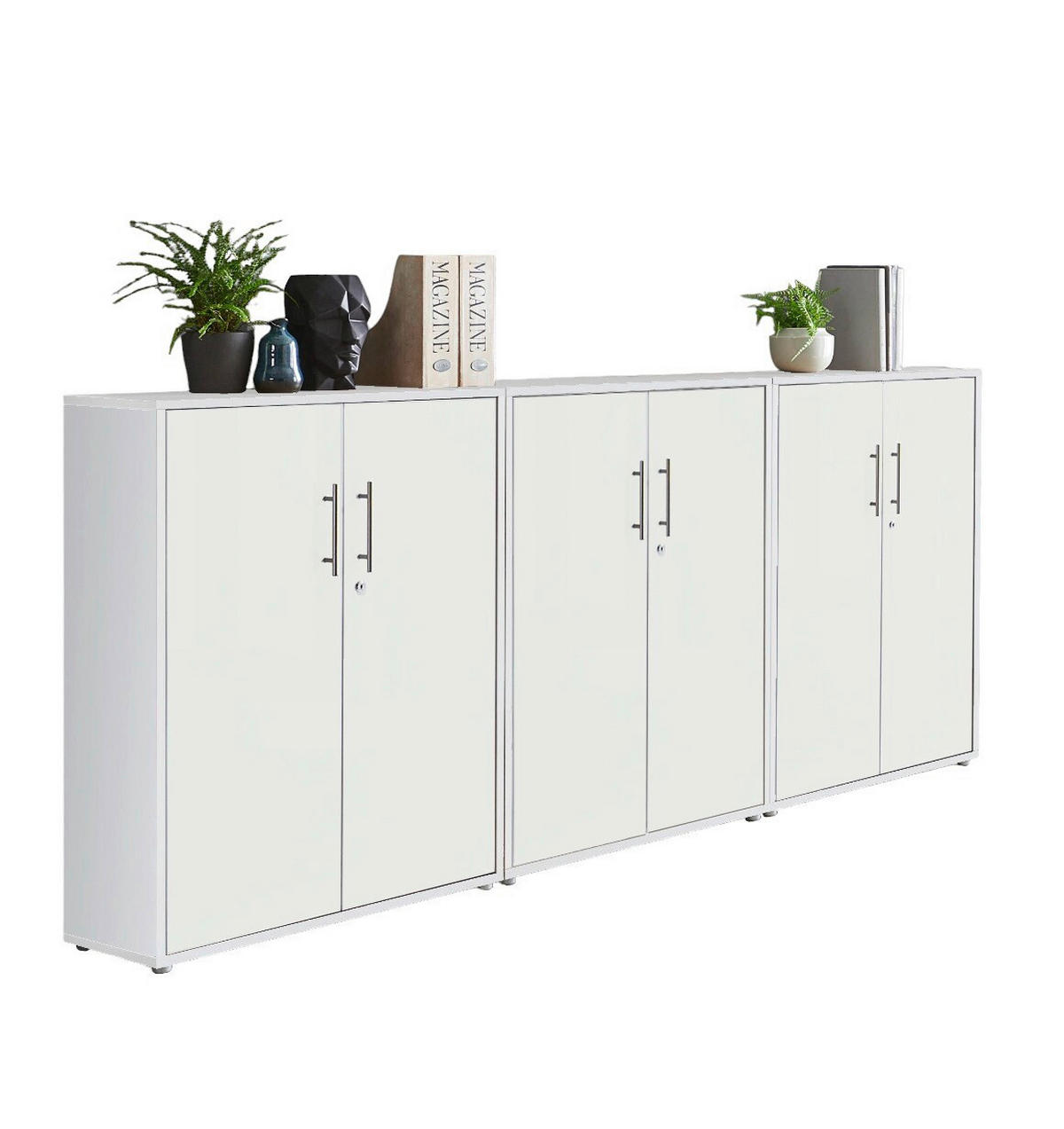 AKTENSCHRANK Weiß  - Weiß, MODERN, Holzwerkstoff (253,2/113,6/33cm) - MID.YOU