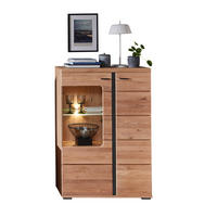 VITRÍNA, 90/134/38 cm - černá/barvy jasanu, Basics, kov/kompozitní dřevo (90/134/38cm) - Cantus