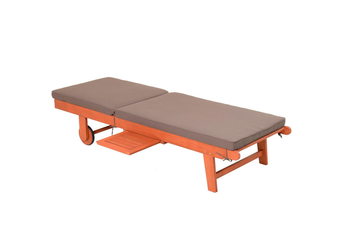 SONNENLIEGE 64/89/183 cm  - Eukalyptusholzfarben/Braun, Basics, Holz/Kunststoff (64/89/183cm) - Gardenson