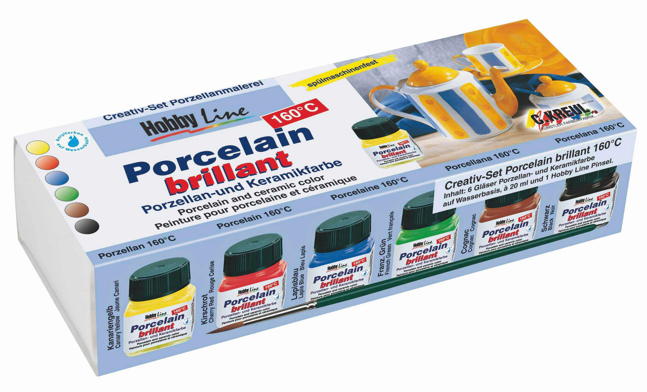 ACRYLFARBE - Blau/Gelb, KONVENTIONELL (22/5/8,5cm)