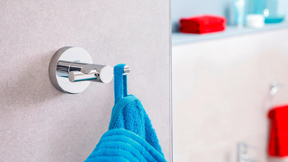 DOPPELHAKEN Chromfarben  - Chromfarben, Basics, Metall (7,5/5/6,2cm) - Tesa