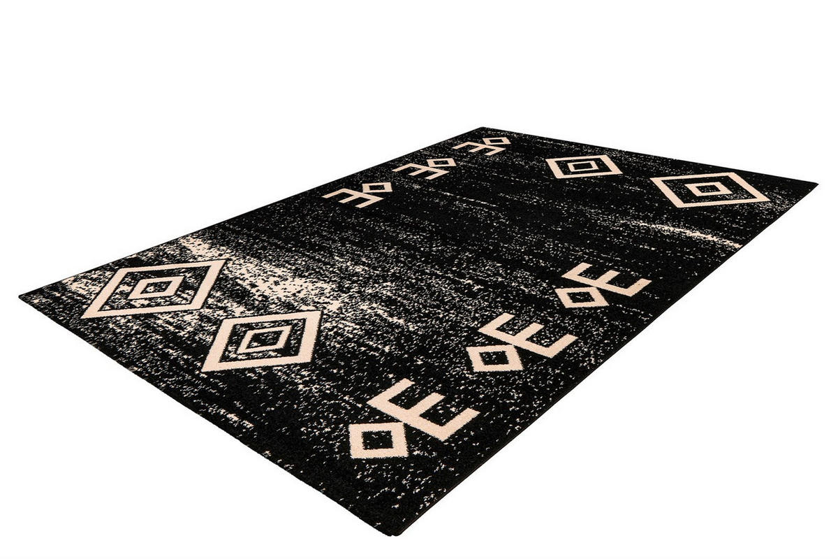 TEPPICH 160/230 cm Naila 100 Schwarz Schwarz  - Schwarz, KONVENTIONELL, Textil (160/230cm)