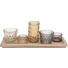 TEELICHTHALTER-SET 6-teilig - Naturfarben, Glas/Holz TEELICHTHALTER-SET 6-teilig - Naturfarben, Glas/Holz