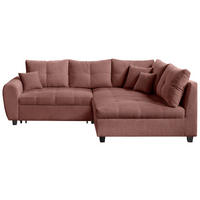 ECKSOFA Altrosa Plüsch  - Schwarz/Altrosa, KONVENTIONELL, Kunststoff/Textil (249/175cm) - Carryhome