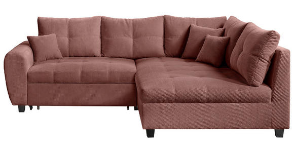 ECKSOFA Altrosa Plüsch  - Schwarz/Altrosa, KONVENTIONELL, Kunststoff/Textil (249/175cm) - Carryhome