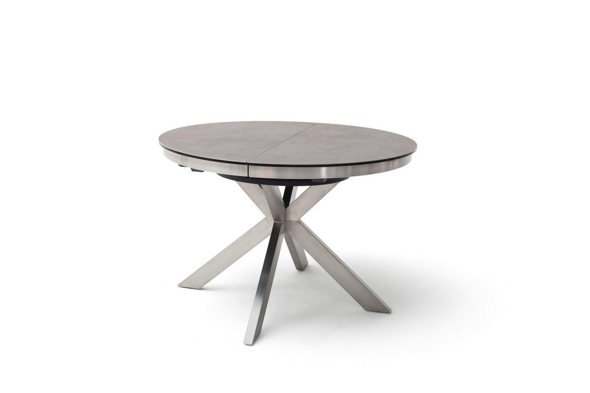 ESSTISCH in Metall, Keramik 120/120/76 cm  - Edelstahlfarben/Anthrazit, Design, Keramik/Metall (120/120/76cm) - Livetastic