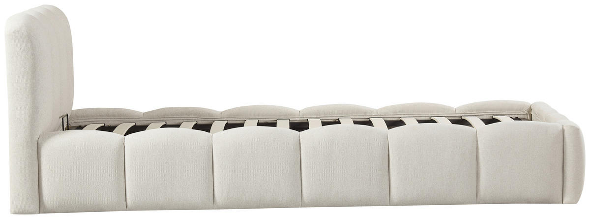 POLSTERBETT 90/200 cm  Creme  - Creme/Schwarz, Modern, Holz/Kunststoff (90/200cm) - Livetastic