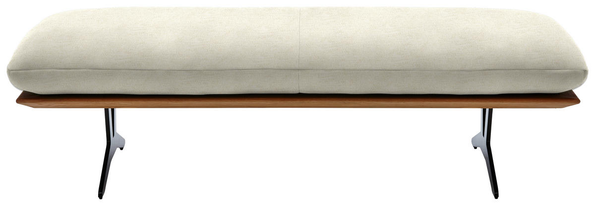 HOCKERBANK in Holz, Textil Creme  - Creme/Schwarz, Design, Holz/Textil (150/43/60cm) - Dieter Knoll