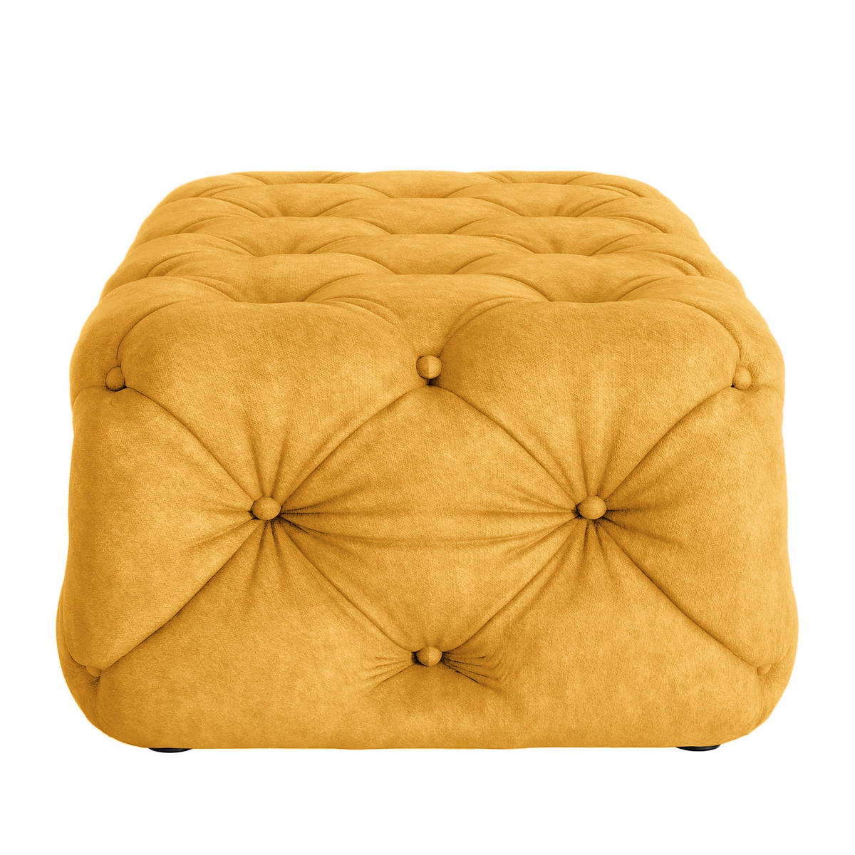 HOCKER in Textil Senfgelb  - Senfgelb/Schwarz, Design, Kunststoff/Textil (130/39/65cm) - P & B