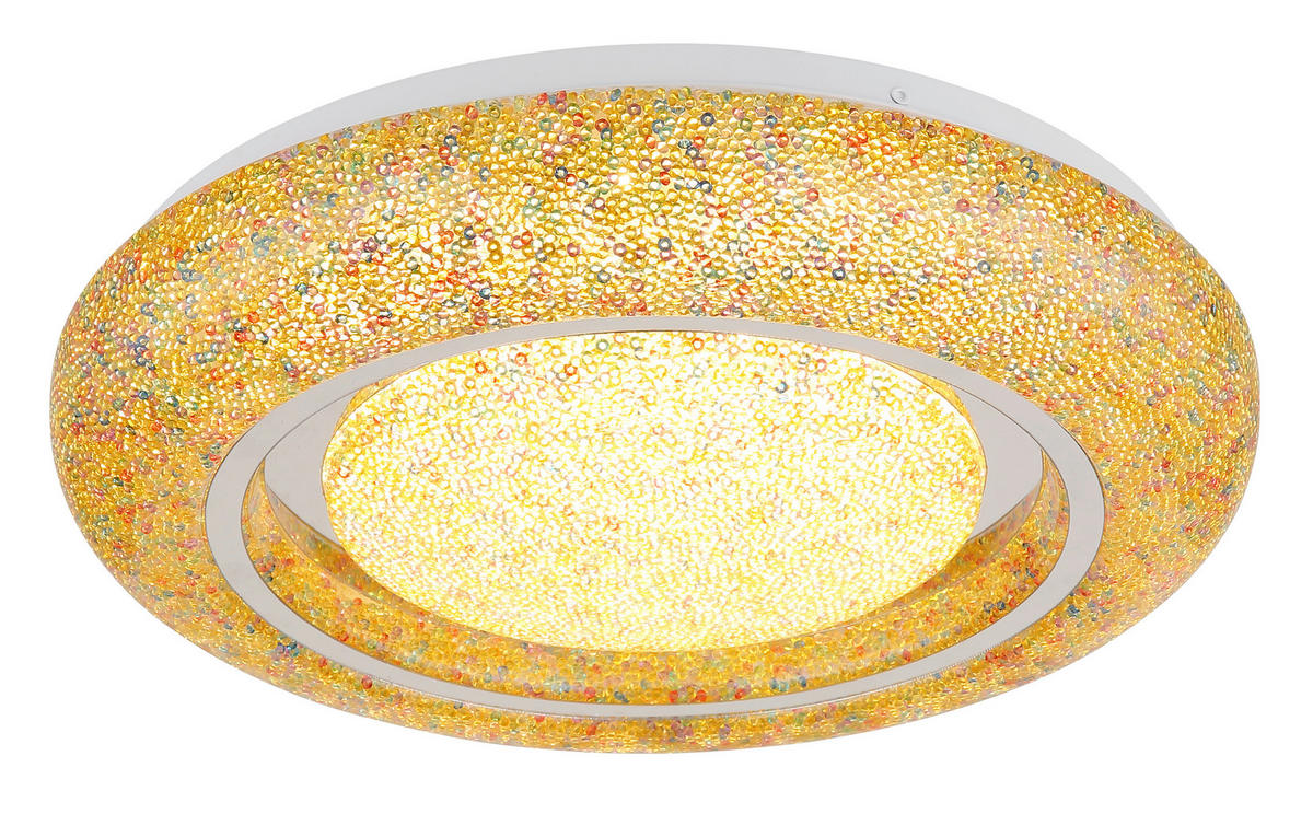 LED-DECKENLEUCHTE  38/7,5 cm    - Klar/Chromfarben, Basics, Kunststoff/Metall (38/7,5cm) - Globo