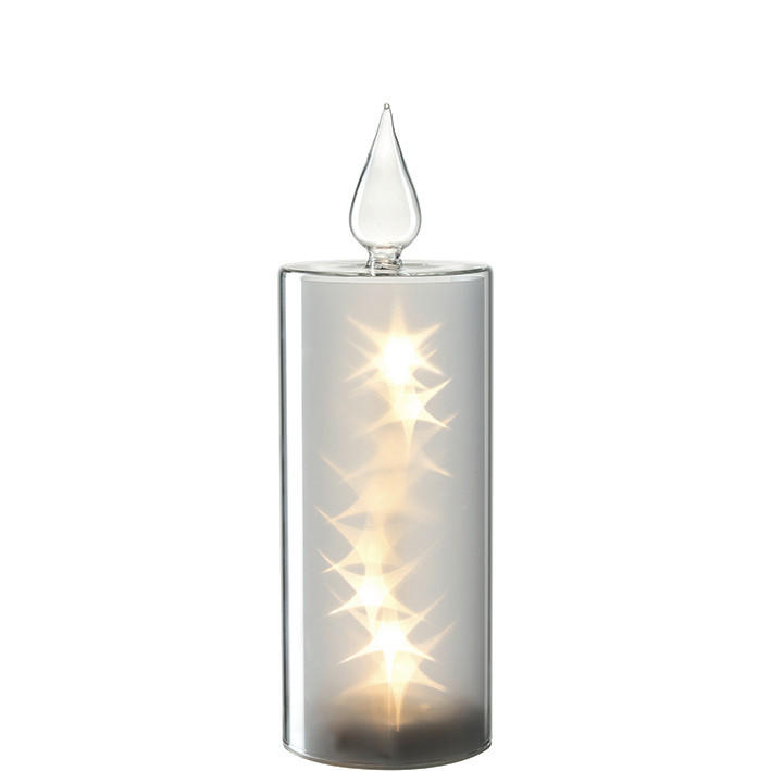 LED SVEĆA  bela  - bela, Osnovno, staklo/metal (9,00/27,00/9,00cm) - Leonardo