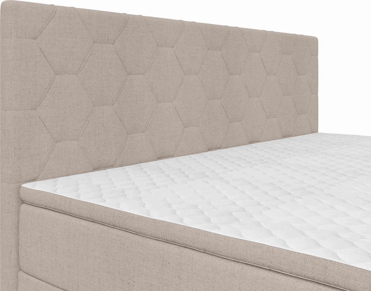 BOXSPRINGBETT 160/200 cm  Beige  - Beige/Schwarz, Konventionell, Textil/Metall (160/200cm) - Chameo