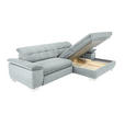 ECKSOFA in Mikrofaser Platinfarben  - Platinfarben/Chromfarben, Design, Textil/Metall (265/180cm) - Carryhome