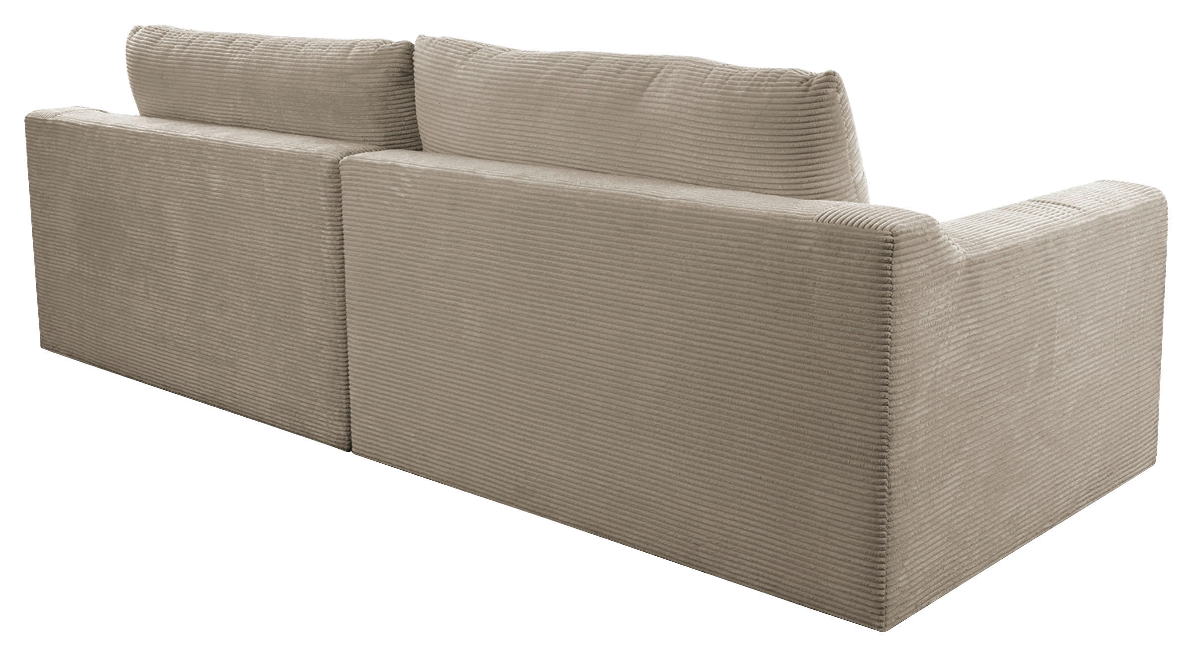 BIGSOFA in Cord Taupe  - Taupe/Schwarz, Design, Kunststoff/Textil (276/90/109cm) - Sit & More