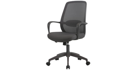 DREHSTUHL  in Netzbespannung, Webstoff Grau  - Grau, Basics, Kunststoff/Textil (58/96/104/62cm) - Xora