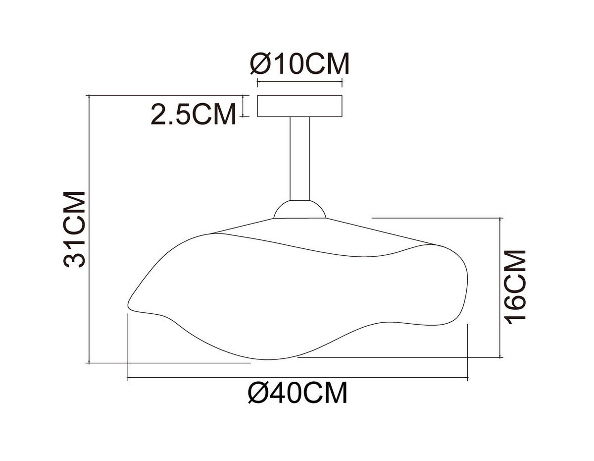 DECKENLEUCHTE  40/31 cm    - Braun, Design, Papier/Metall (40/31cm) - Collet's Monde