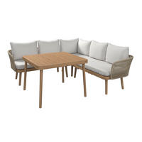 DINING-LOUNGESET  - Beige/Akaziefarben, Natur, Holz (208/208cm) - Ambia Garden