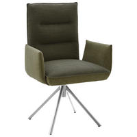 ARMLEHNSTUHL  in Flachgewebe  - Edelstahlfarben/Grün, Design, Textil/Metall (59/93/59cm) - Dieter Knoll