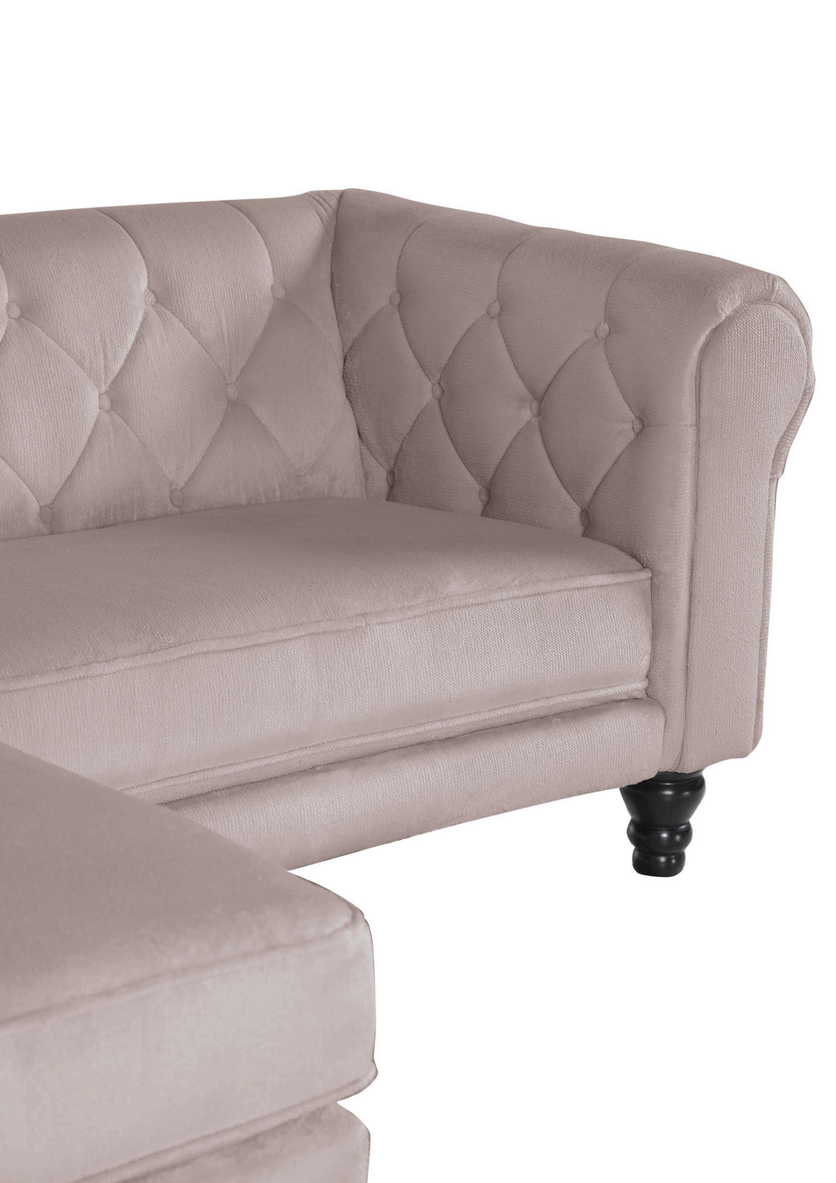 ECKSOFA in Plüsch Beige  160/260 cm  - Dunkelbraun/Beige, Design, Holz/Textil (160/260cm) - MID.YOU