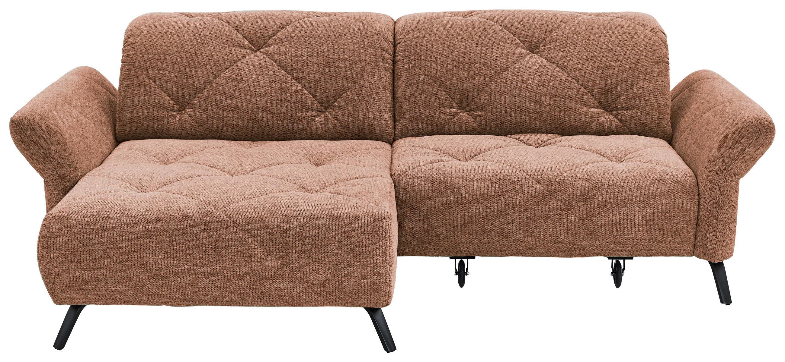ECKSOFA in Webstoff Kupferfarben  - Schwarz/Kupferfarben, Design, Textil/Metall (173/244cm) - Moderano