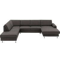 WOHNLANDSCHAFT in Echtleder Grau  - Alufarben/Grau, Design, Leder/Metall (233/339/165cm) - Beldomo Premium