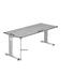 SCHREIBTISCH Weiß - Silberfarben/Weiß, KONVENTIONELL, Metall (180/65-85/80cm)