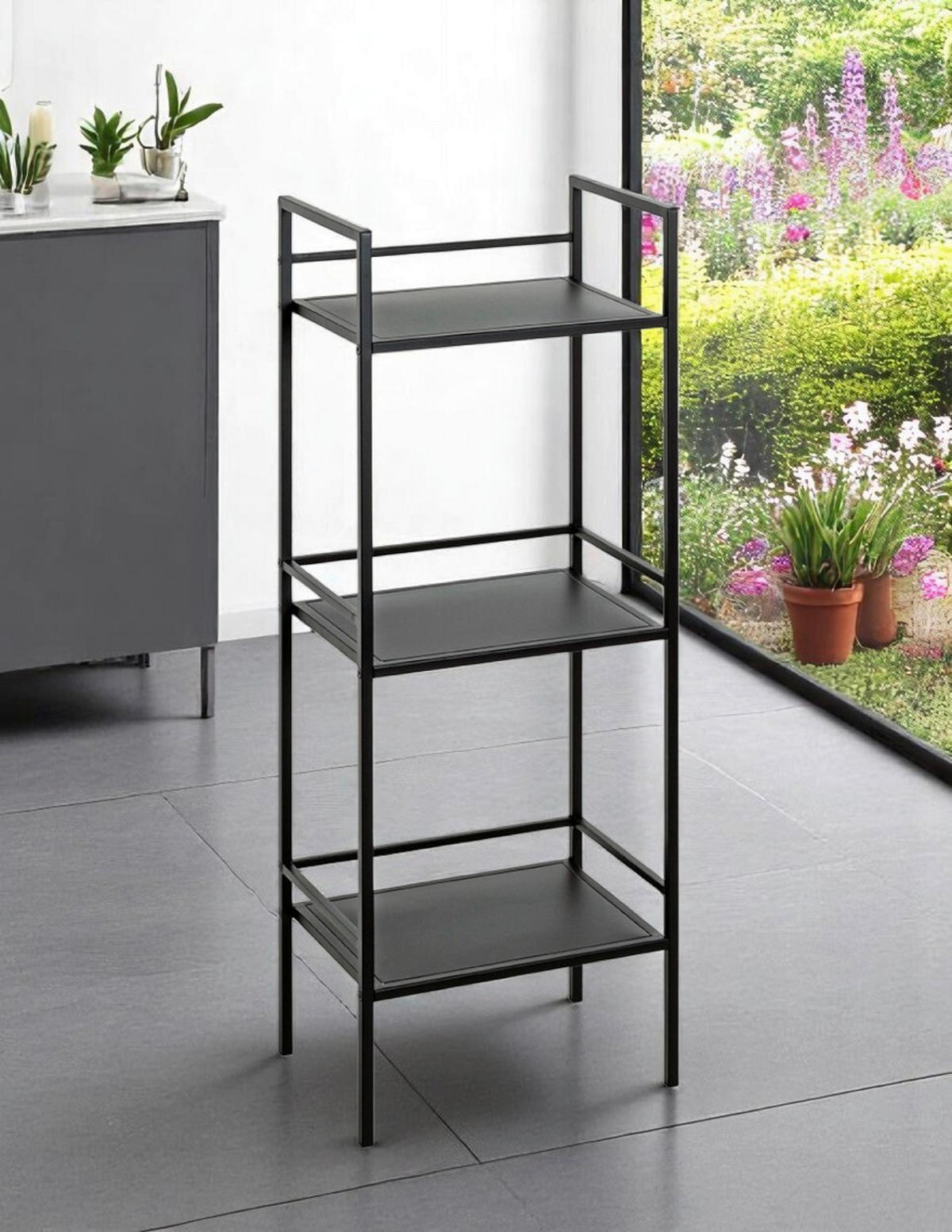 REGAL Schwarz  - Schwarz, Design, Metall (35/95/25cm)