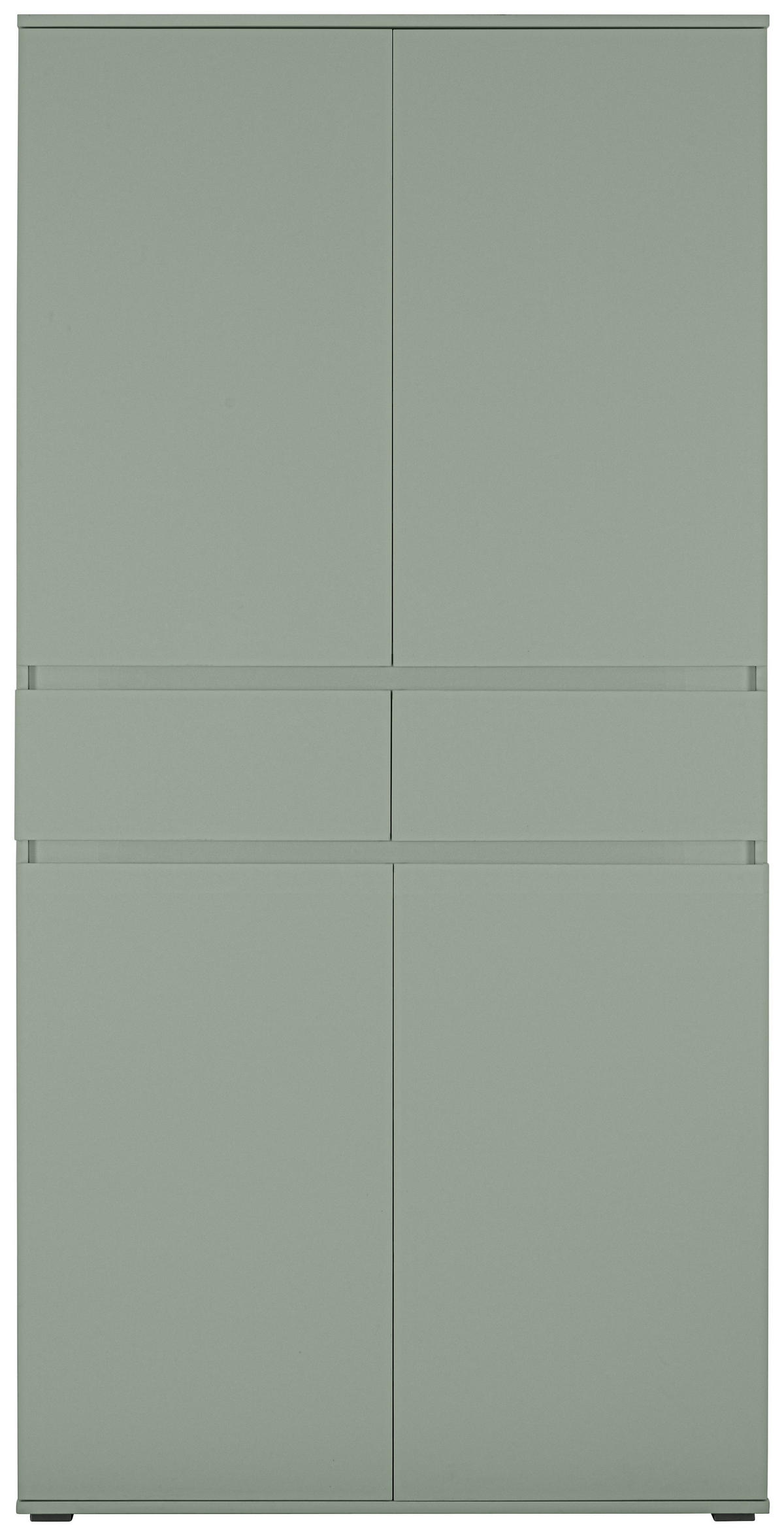 MEHRZWECKSCHRANK - Salbeigrün/Anthrazit, KONVENTIONELL, Holzwerkstoff/Kunststoff (100/200/37cm) - Xora