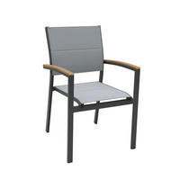 STAPELSTUHL Aluminium Anthrazit, Grau, Naturfarben  - Anthrazit/Naturfarben, Basics, Kunststoff/Textil (58/86/56cm) - Gardenson