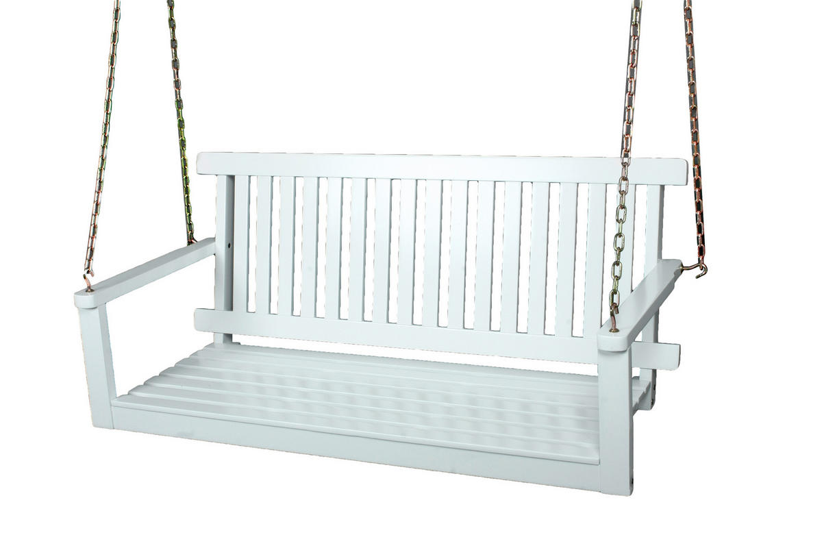 HÄNGEBANK - Weiß, Basics, Holz (130/56/63cm) - Gardenson