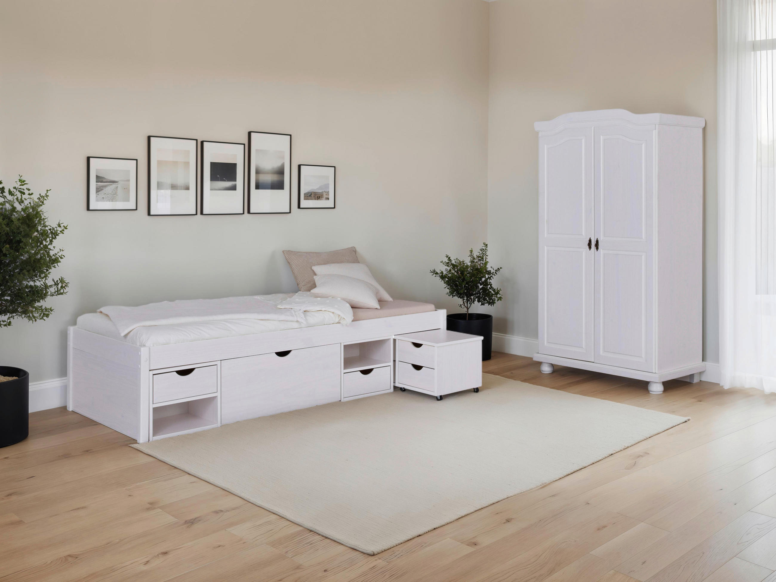 EINZELZIMMER Weiß  - Naturfarben/Weiß, MODERN, Holz - MID.YOU