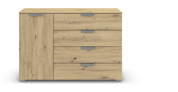 KOMMODE  in 120/81/42 cm  - Chromfarben/Eiche Artisan, Design, Holzwerkstoff/Metall (120/81/42cm) - Carryhome