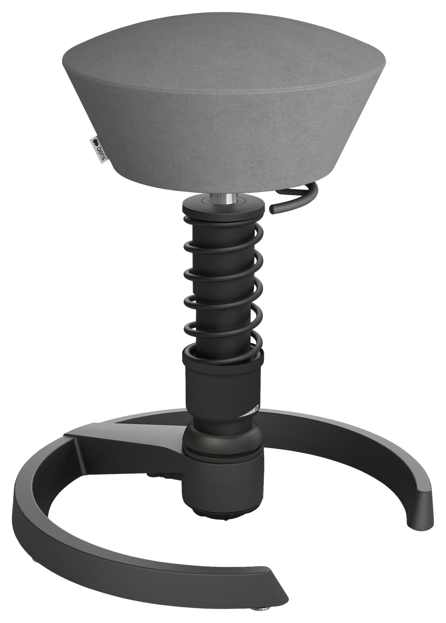 BÜROHOCKER   Schwarz, Hellgrau  - Hellgrau/Schwarz, Design, Textil/Metall (55/49-76/55cm) - Aeris