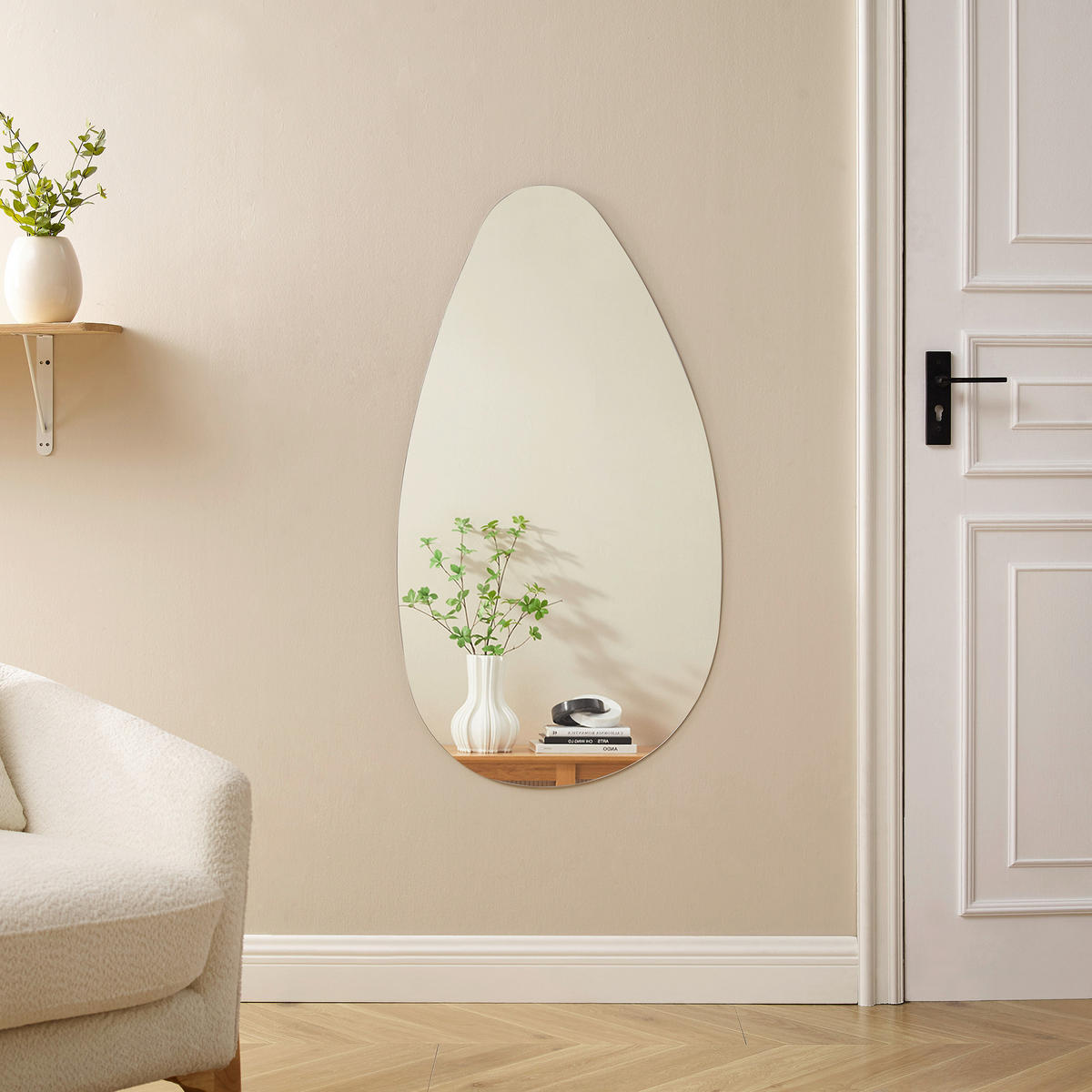 WANDSPIEGEL 60/110/0,5 cm  - Klar, Design, Glas/Holzwerkstoff (60/110/0,5cm) - Livetastic