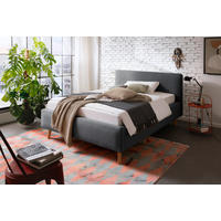 POLSTERBETT Lattenrost, Bettkasten Anthrazit 140/200 cm  - Eichefarben/Anthrazit, Design, Holz/Textil (140/200cm) - Livetastic