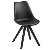 STOL läderimitation  - svart, Design, trä/textil (48/85/55cm) - Best Price