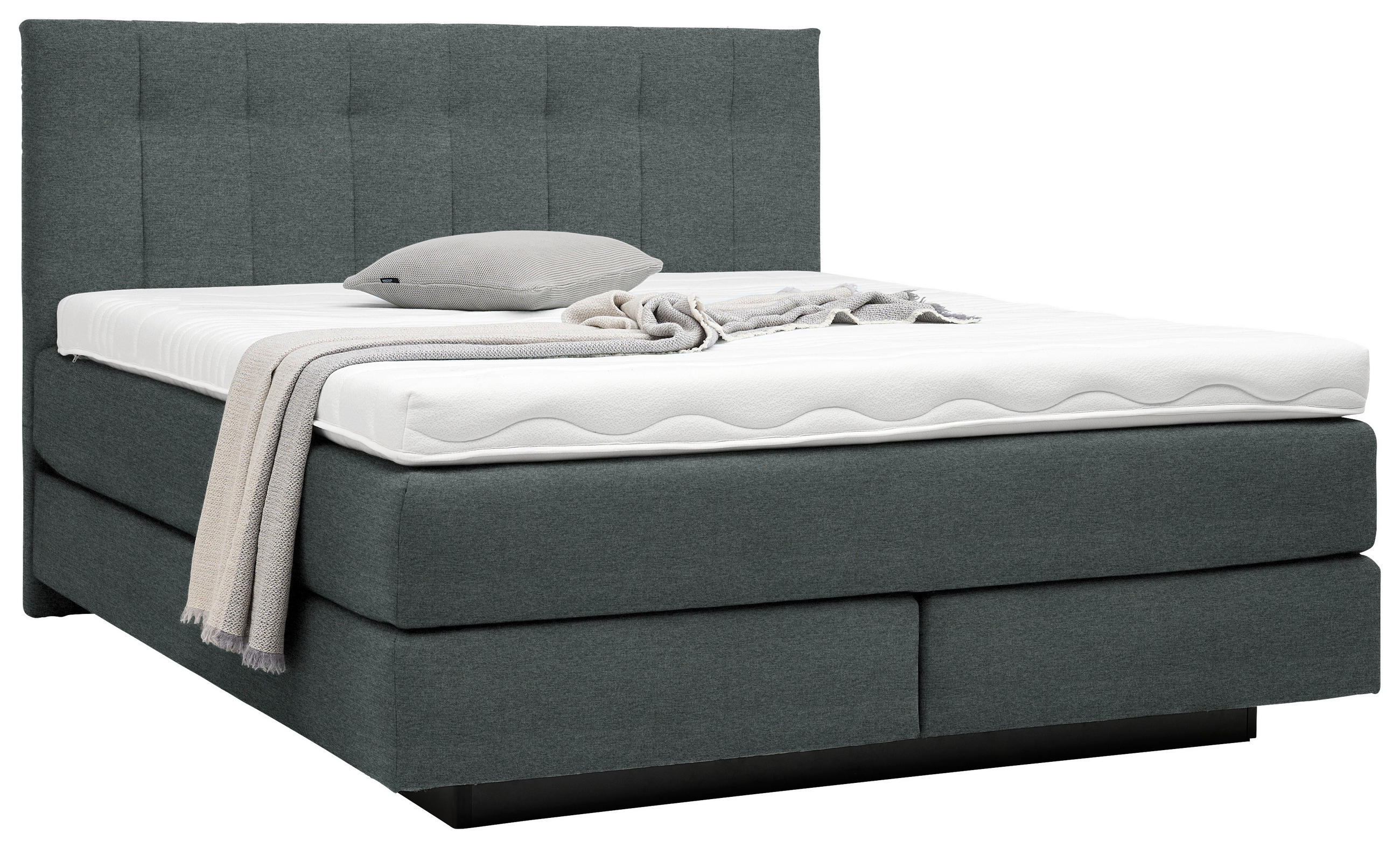 BOXSPRINGBETT 160/200 cm  in Anthrazit  - Anthrazit/Schwarz, Design, Holzwerkstoff/Kunststoff (160/200cm) - Beldomo - Sleep