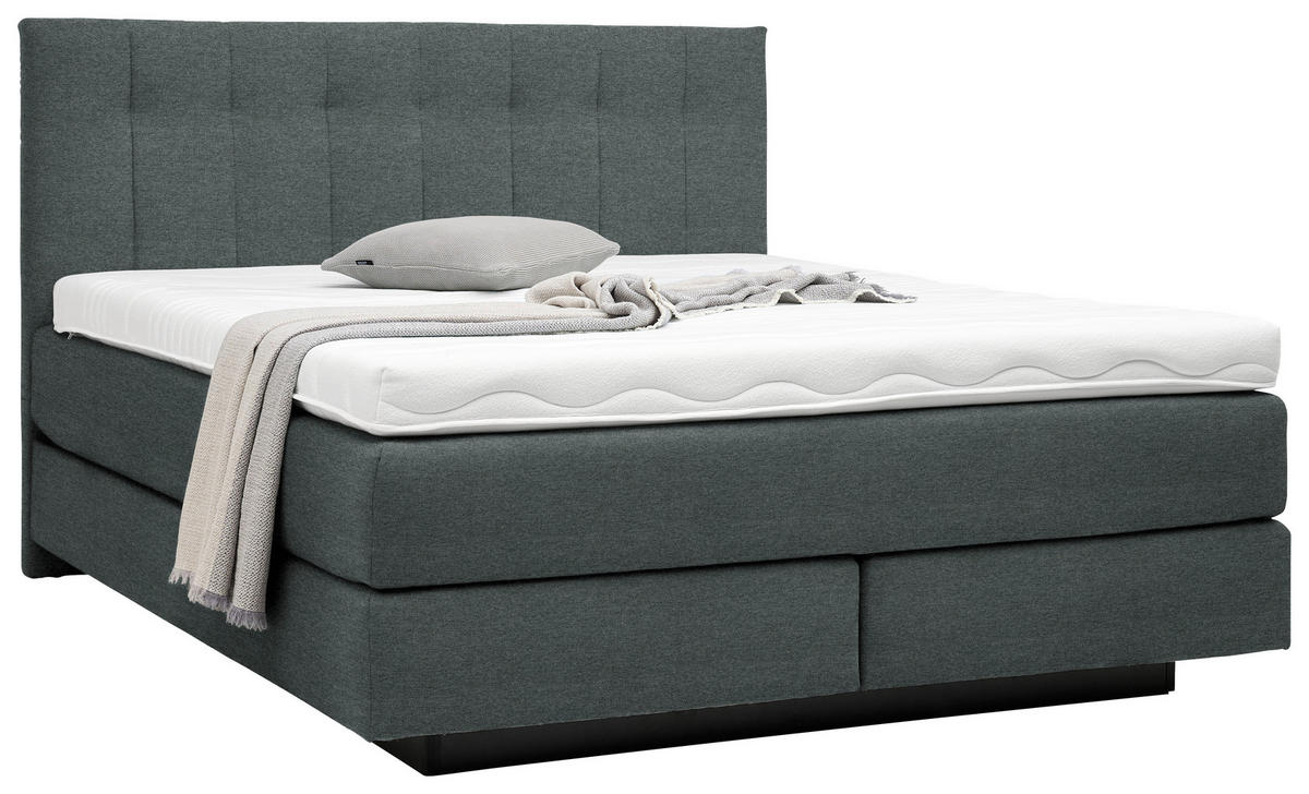 BOXSPRINGBETT 200/200 cm  in Anthrazit  - Anthrazit/Schwarz, Design, Holzwerkstoff/Kunststoff (200/200cm) - Beldomo - Sleep
